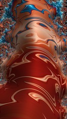 Artfully 3D rendering fractal, fanciful abstract illustration and colorful designed pattern