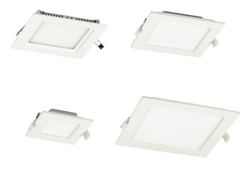 LED light panel on white background