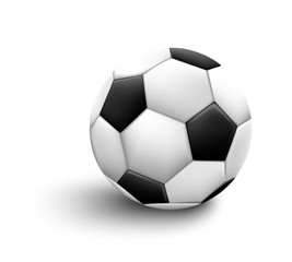 Soccer ball isolated on white background. Sport icon or design element. World or Europe championship