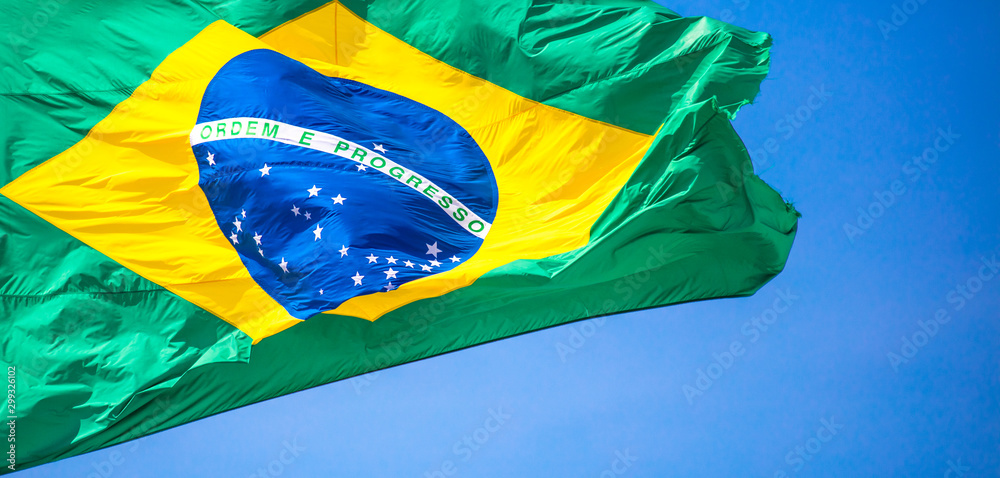 Poster Bandeira do Brasil ao vento