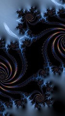 Artfully 3D rendering fractal, fanciful abstract illustration and colorful designed pattern