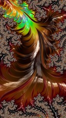 Artfully 3D rendering fractal, fanciful abstract illustration and colorful designed pattern