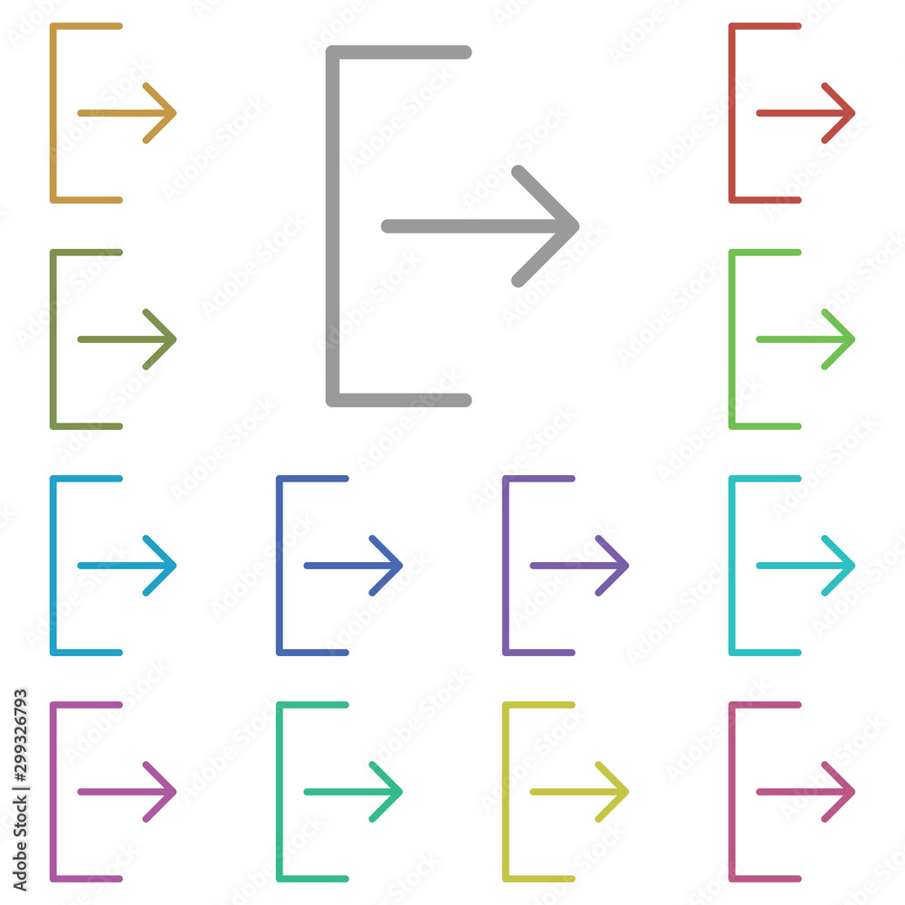 Poster arrow, log out icon. simple thin line, outline vector element of arrow icons set for ui and ux, webs