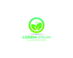 Vector abstract green logo design template - emblem for holistic medicine centers, yoga classes, natural and organic food products and packaging - circles made with leaves