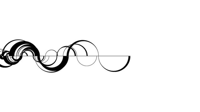 Cool Art Deco Semi Circle Arcs Growing From a Single Line Centre Frame