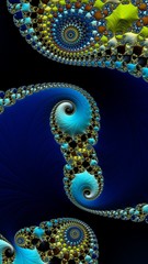 Artfully 3D rendering fractal, fanciful abstract illustration and colorful designed pattern