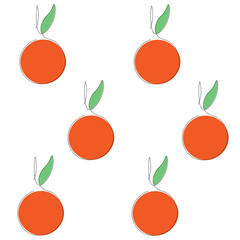 Orange pattern with fruit vector illustration