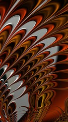 Artfully 3D rendering fractal, fanciful abstract illustration and colorful designed pattern