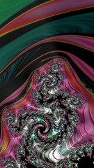 Artfully 3D rendering fractal, fanciful abstract illustration and colorful designed pattern