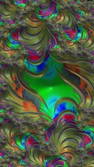Fototapeta na wymiar Artfully 3D rendering fractal, fanciful abstract illustration and colorful designed pattern