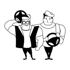 Isolated drivers persons vector design