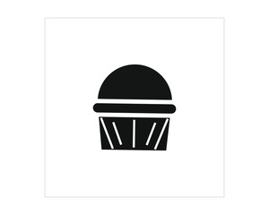 Cupcake shaped simple icon vector