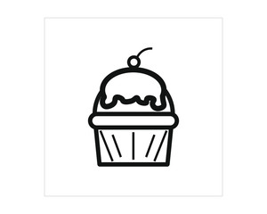 Cupcake shaped simple icon vector