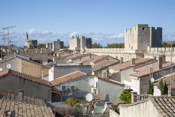 Fototapeta na wymiar The medieval french town of Aigues Mortes in the Camargue