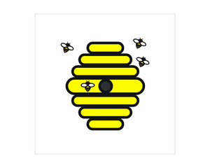 bee honeycomb simple icon vector