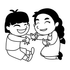 Isolated girl and boy cartoon vector design