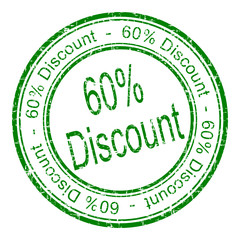 60% Discount rubber stamp - illustration