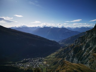 Mountains in Leukerbad, Switzerland. 12 October 2019