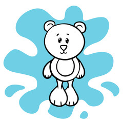 Obraz na płótnie Canvas Doodle sketch bear toy, cartoon drawing toys, illustration on white background