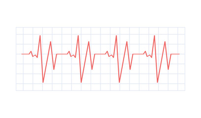 medicine chart, heart rhythms in flat style