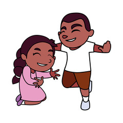 Isolated girl and boy cartoon vector design