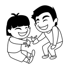 Isolated boys cartoons vector design