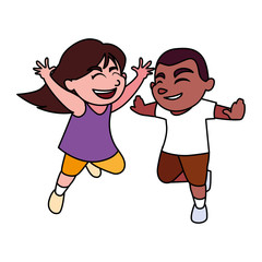 Isolated girl and boy cartoon vector design