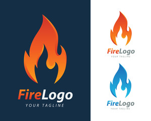 Fire Flame Logo design vector template. Fire Logotype concept icon Illustration