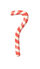 Cartoon vector illustration Christmas Candy Cane. Hand drawn font. Actual Creative Holidays sweet number