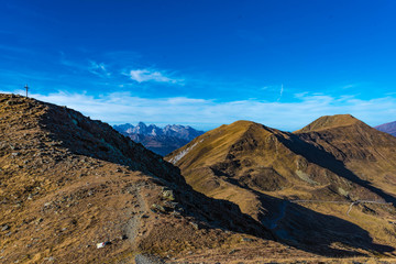 view of mountains, gänsekragen, zinseler and tribulaun, south tyrol