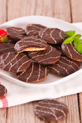 Soft cakes with strawberry.