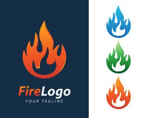 Fire Flame Logo design vector template. Fire Logotype concept icon Illustration
