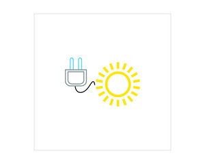 solar power plug simple icon vector