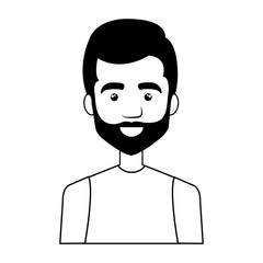 young man with beard urban style character vector illustration design