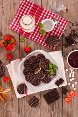 Soft cakes with strawberry.