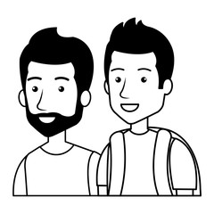 young men friends with urban style characters vector illustration design
