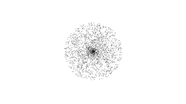 Simple Ball of Pixel Point Cloud Imploding and Expoloding Contrasting Mask