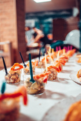 Table full of food at a party