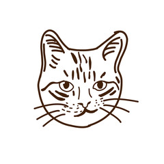 Fototapeta na wymiar Vector illustration of cat head logo
