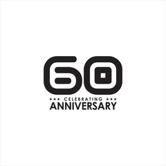 Fototapeta premium 60th year celebrating anniversary emblem logo design