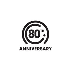80th year celebrating anniversary emblem logo design