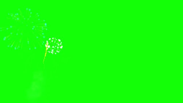 Fireworks with green screen background