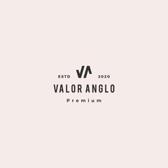 VA WM letter logo hipster retro vintage vector icon