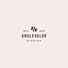 AV MW letter logo hipster retro vintage vector icon