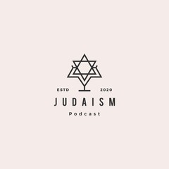 judaism podcast logo hipster retro vintage icon for jews blog video vlog channel