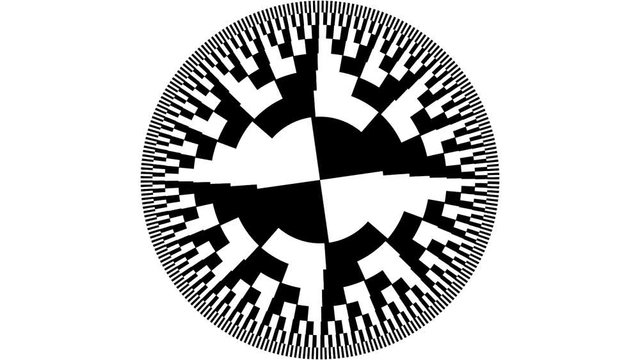Algorithmic Sub Portioned Arc Split Ring Circle Looping Pattern