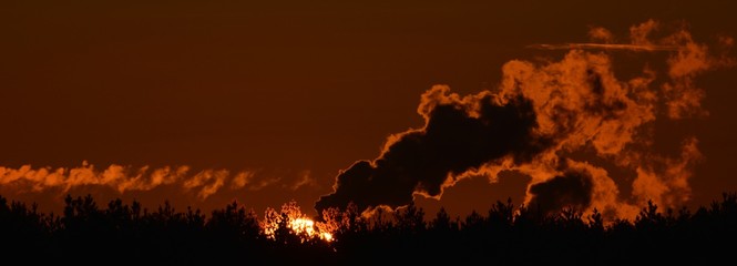 Sunrise in Berlin Spandau of October 30, 2019, Germany
