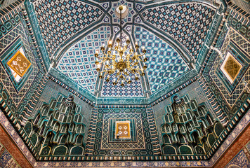 Decoration of the dome of the mausoleum of Kusam Ibn Abbas. The monument of medieval architecture...