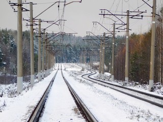 railway in winter