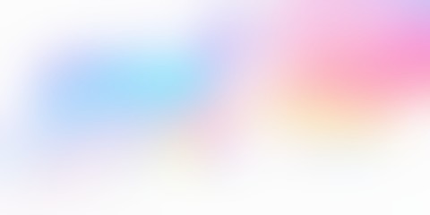 Rainbow blurred pattern on white empty background. Pink blue yellow defocused abstract illustration. 